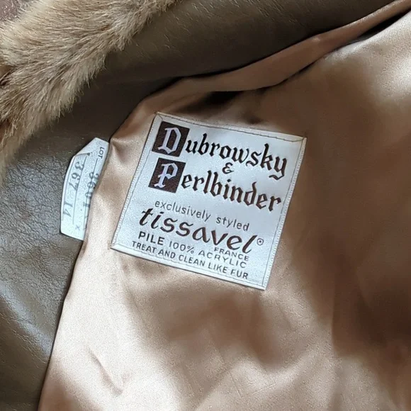 Vintage 1960s Faux Fur Beige Mink Style Cropped Coat Cut Fur Tissavel - Picture 8 of 10